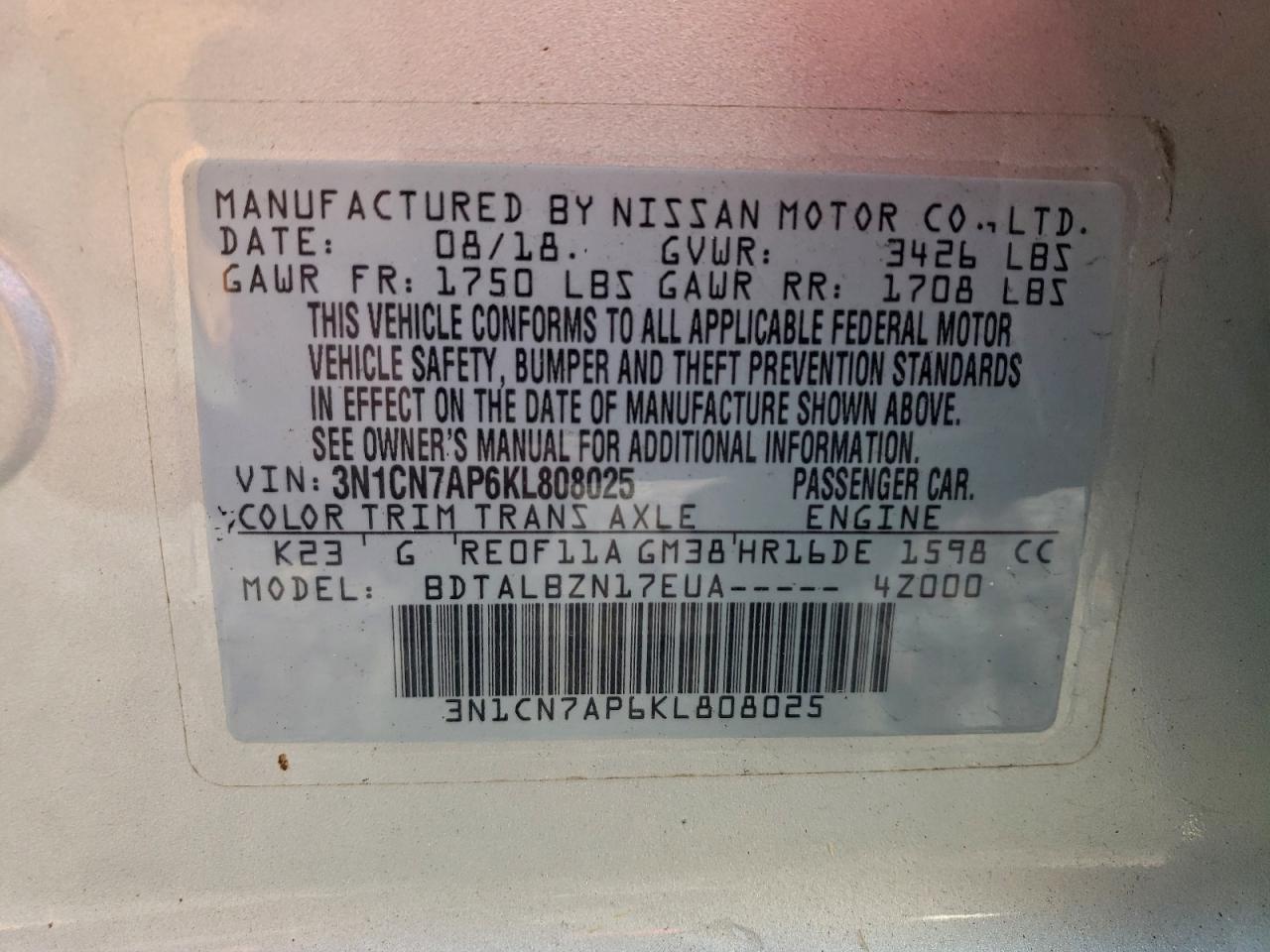 Nissan Versa S Image 7